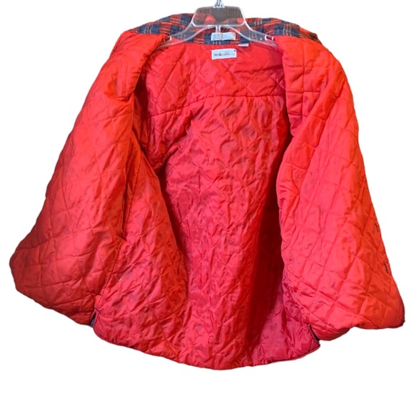 Vintage Quilted Lined Flannel Long Sleeve Plaid Button Up Shacket Unisex Sz L - Picture 3 of 8